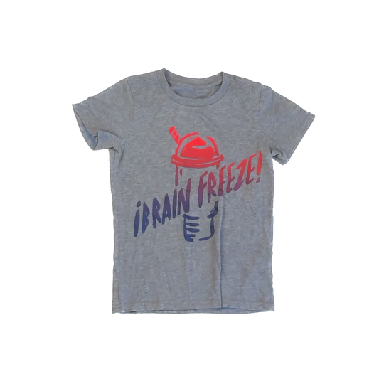 Rockets Of Awesome Boys Gray "Brain Freeze" T-Shirt Size: 12 Years Gray "Brain Freeze"