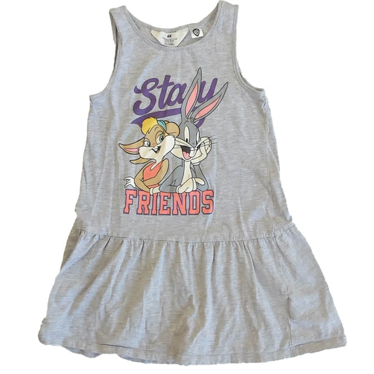 H&M Girls Gray Bugs Bunny Dress Size: 6-7 Years Gray Bugs Bunny