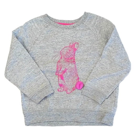 Boden Girls Gray Bunny Long Sleeve Shirt Size: 4-5T Gray Bunny