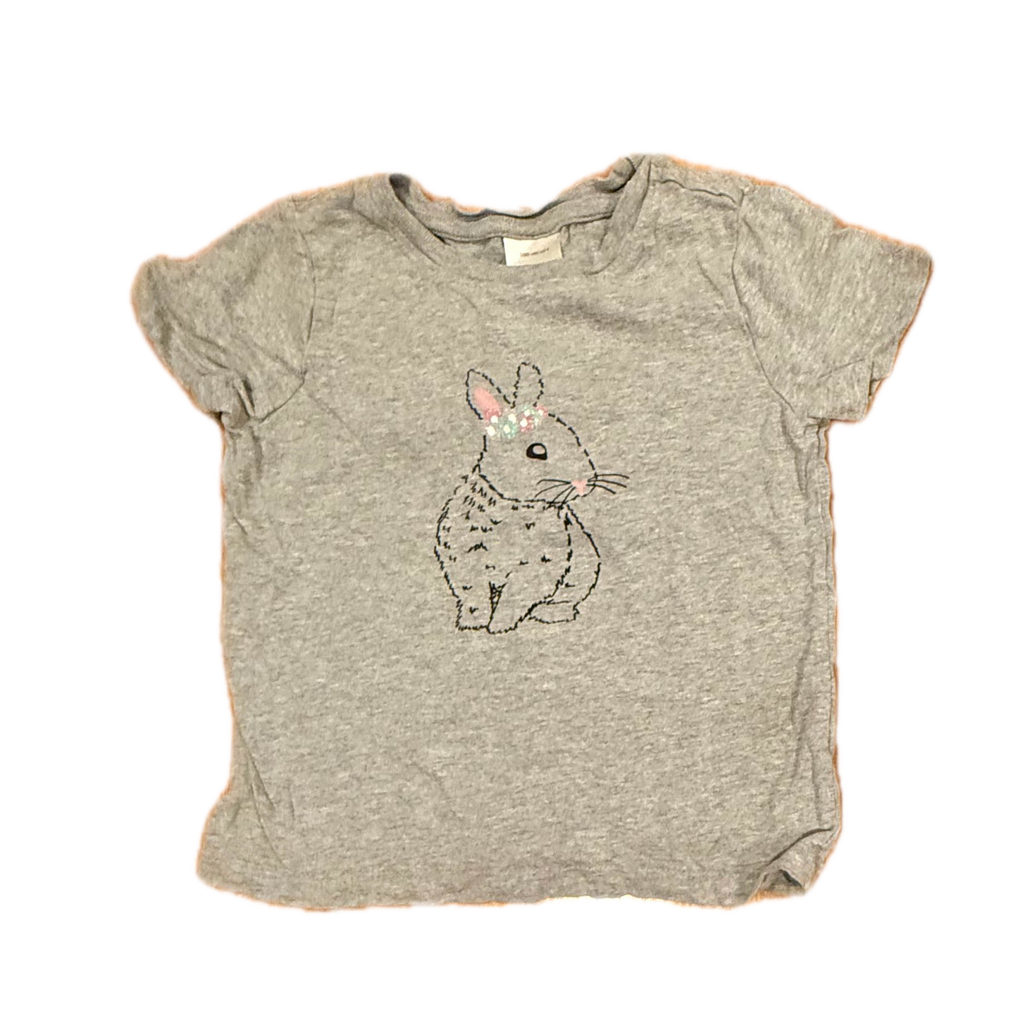 Hanna Andersson Girls Gray Bunny T-Shirt Size: 4T Gray Bunny