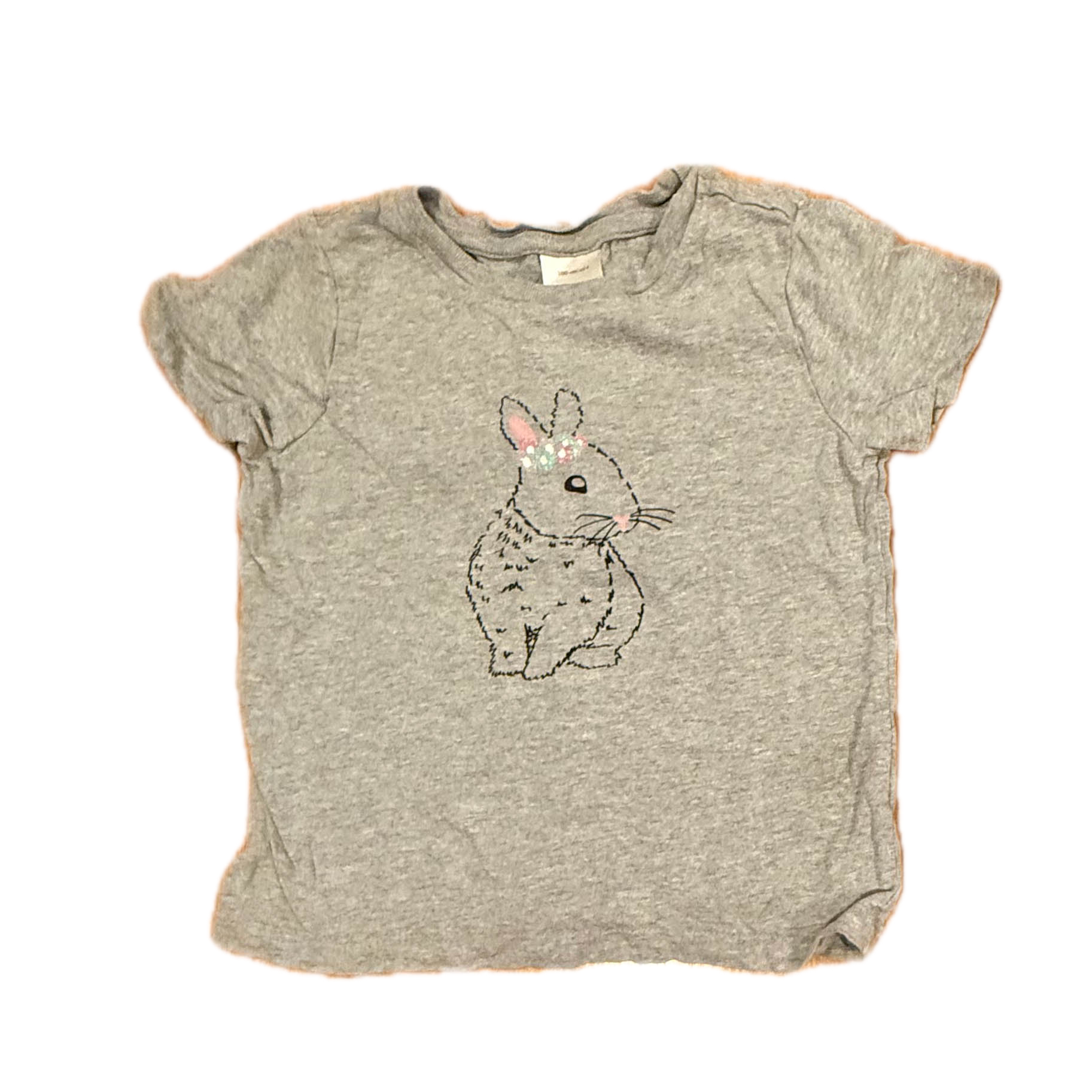 Hanna Andersson Girls Gray Bunny T-Shirt Size: 4T Gray Bunny