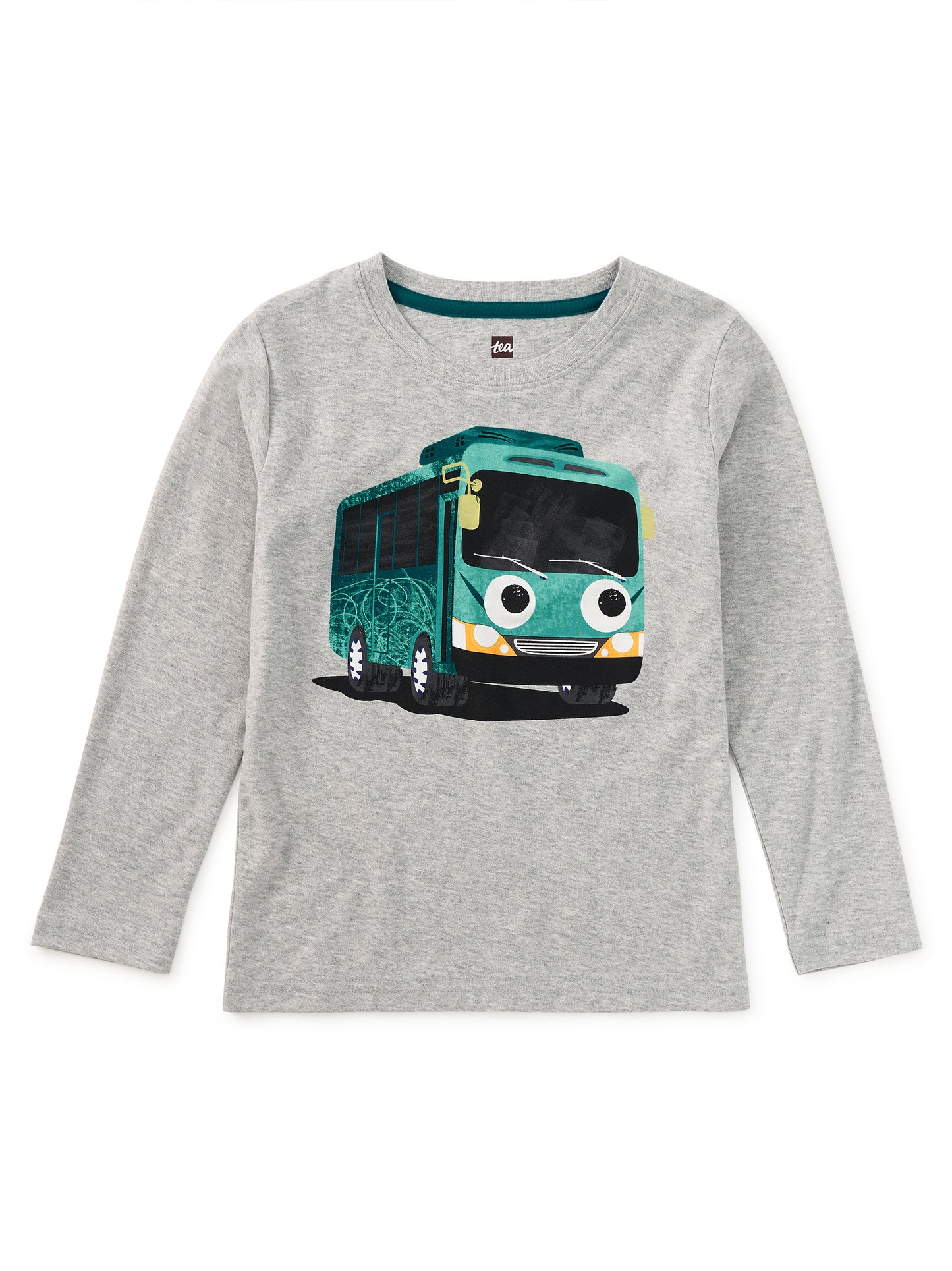Tea Collection Boys Gray Bus Long Sleeve T-Shirt Size: 5T Gray Bus
