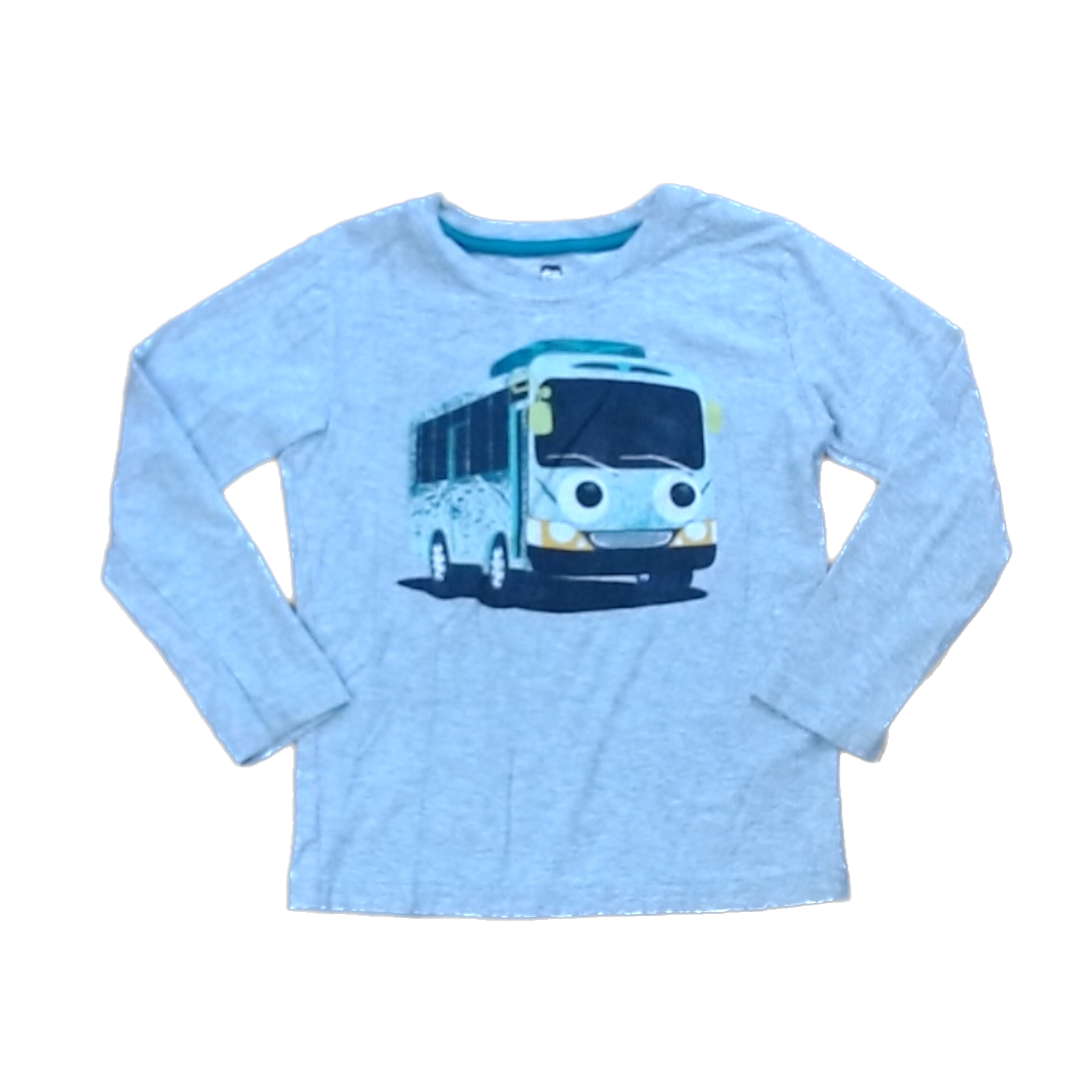 Tea Collection Boys Gray | Bus Long Sleeve Shirt Size: 6 Years Gray | Bus