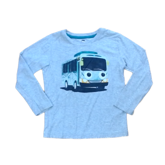 Tea Collection Boys Gray | Bus Long Sleeve Shirt Size: 6 Years Gray | Bus