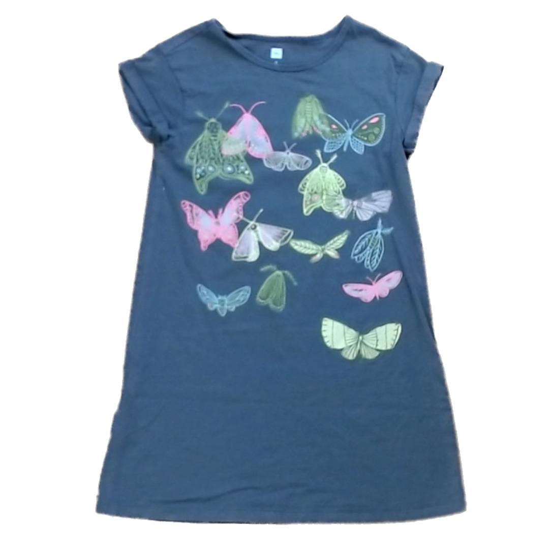 Tea Collection Girls Gray Butterflies Dress Size: 6T Gray Butterflies