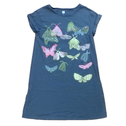 Tea Collection Girls Gray Butterflies Dress Size: 6T Gray Butterflies