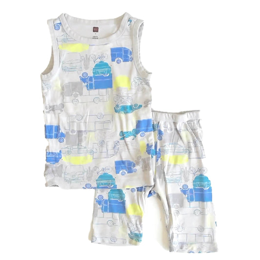 Tea Collection Boys Gray Car 2-piece Pajamas Size: 7 Years Gray Car