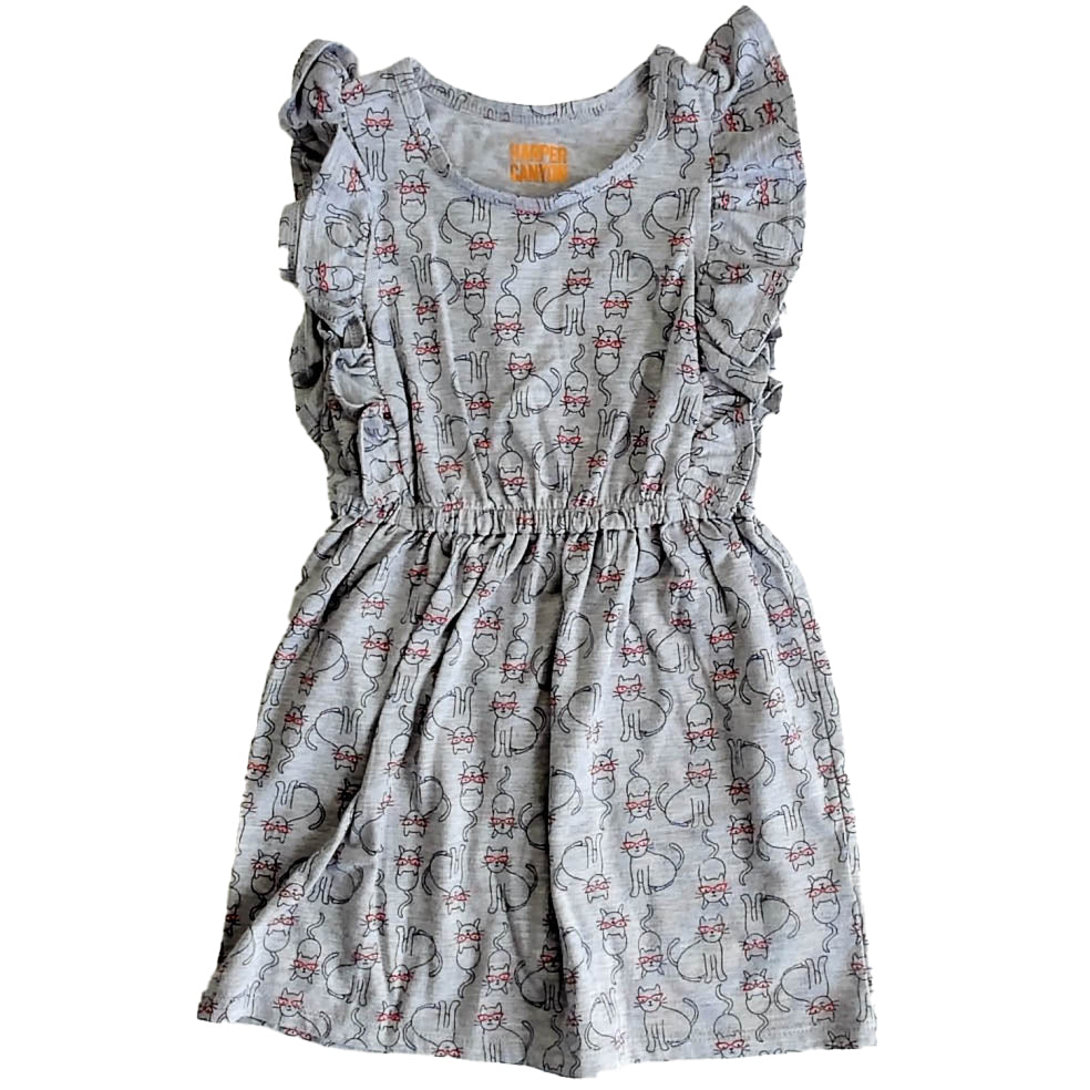 Harper Canyon Girls Gray Cat Dress Size: 3T Gray Cat