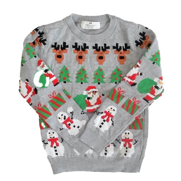 H&M Boys Gray Christmas Sweater Size: 6-7 Years Gray Christmas