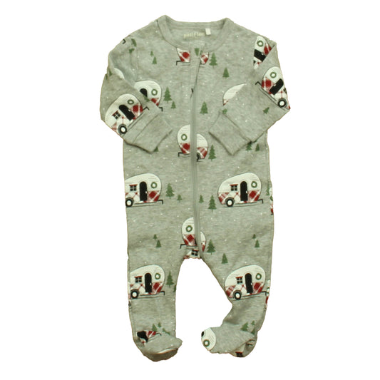 Petit Lem Boys Gray Christmas 1-piece footed Pajamas Size: Newborn Gray Christmas