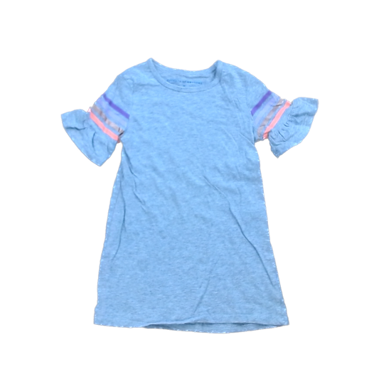 Rockets Of Awesome Girls Gray | Color Striped Shoulders Dress Size: 5T Gray | Color Striped Shoulders