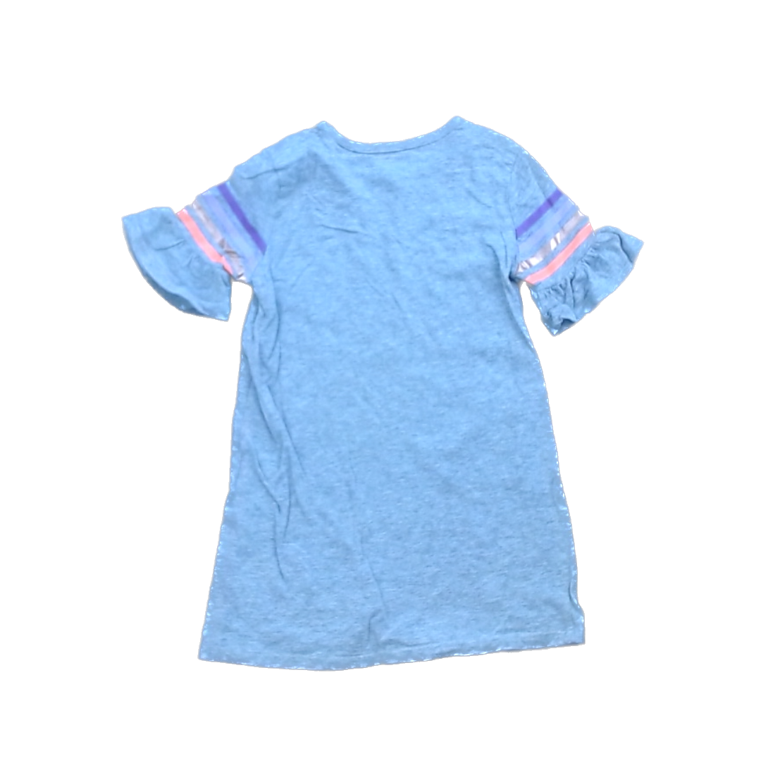 Rockets Of Awesome Girls Gray | Color Striped Shoulders Dress Size: 5T Gray | Color Striped Shoulders
