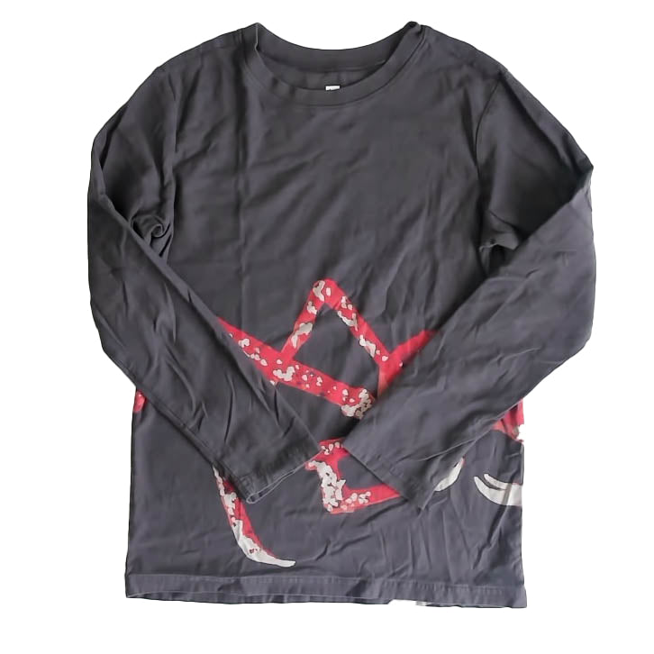 Tea Collection Boys Gray Crab Long Sleeve T-Shirt Size: 12 Years Gray Crab