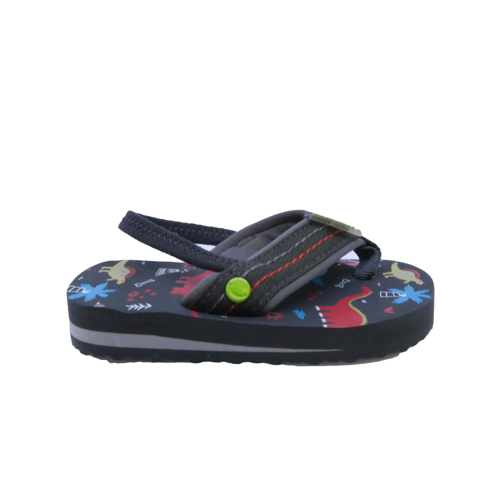Western Chief Boys Gray Dinosuars Flip Flops Size: 5 Toddler Gray Dinosuars