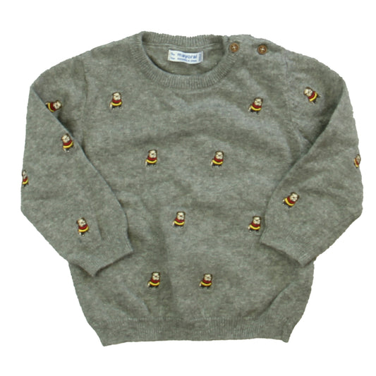 Mayoral Boys Gray Dogs Sweater Size: 9 Months