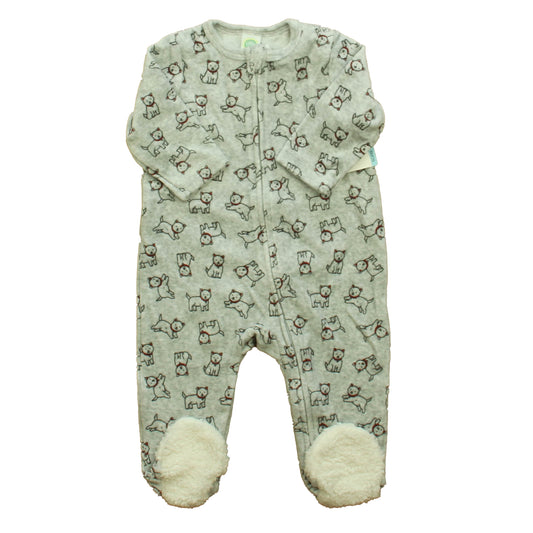 Little Me Boys Gray Dogs 1-piece footed Pajamas Size: 6 Months Gray Dogs