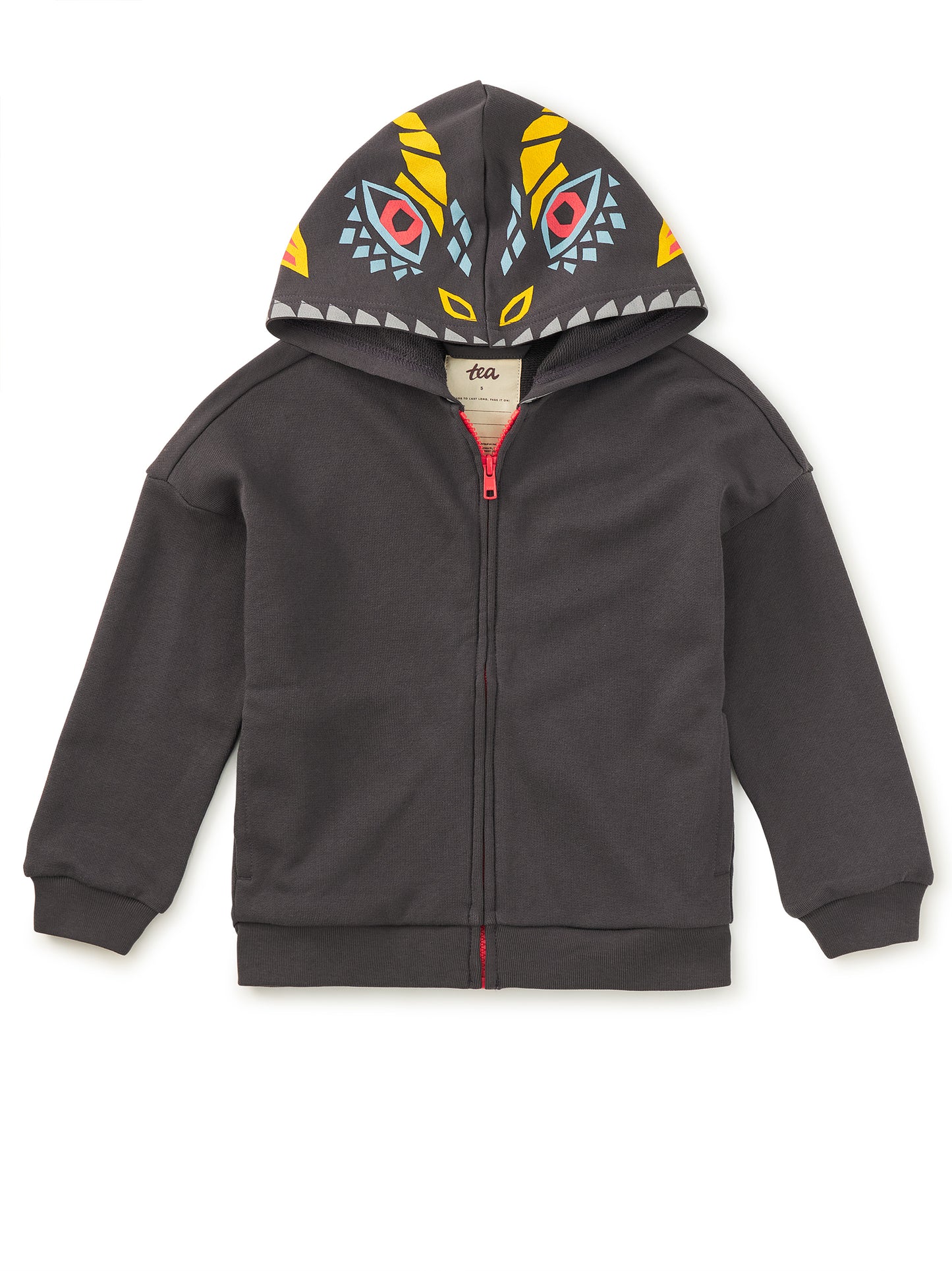 Tea Collection Boys Gray Dragon Hoodie Size: 5T Gray Dragon
