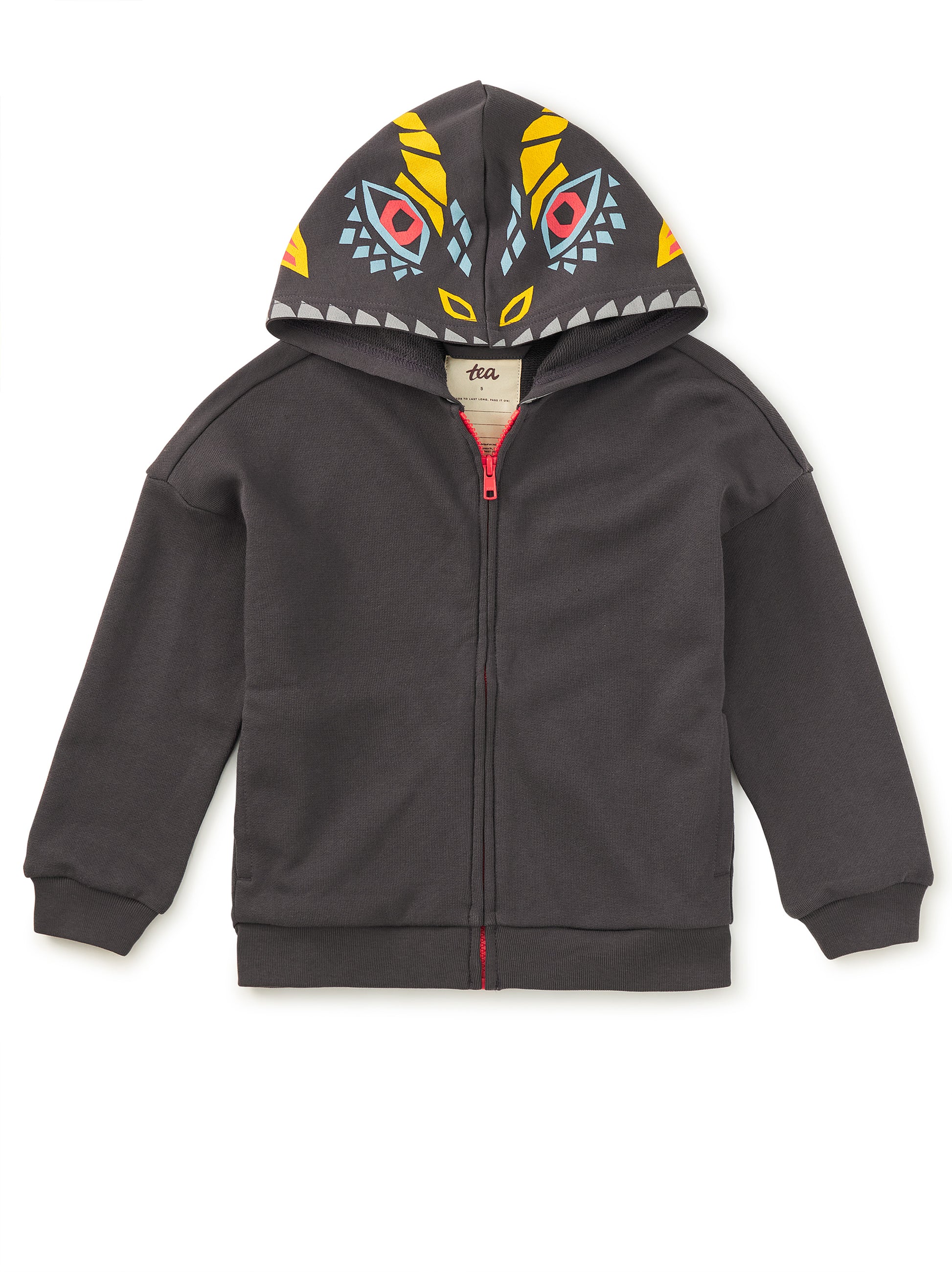 Tea Collection Boys Gray Dragon Hoodie Size: 5T Gray Dragon