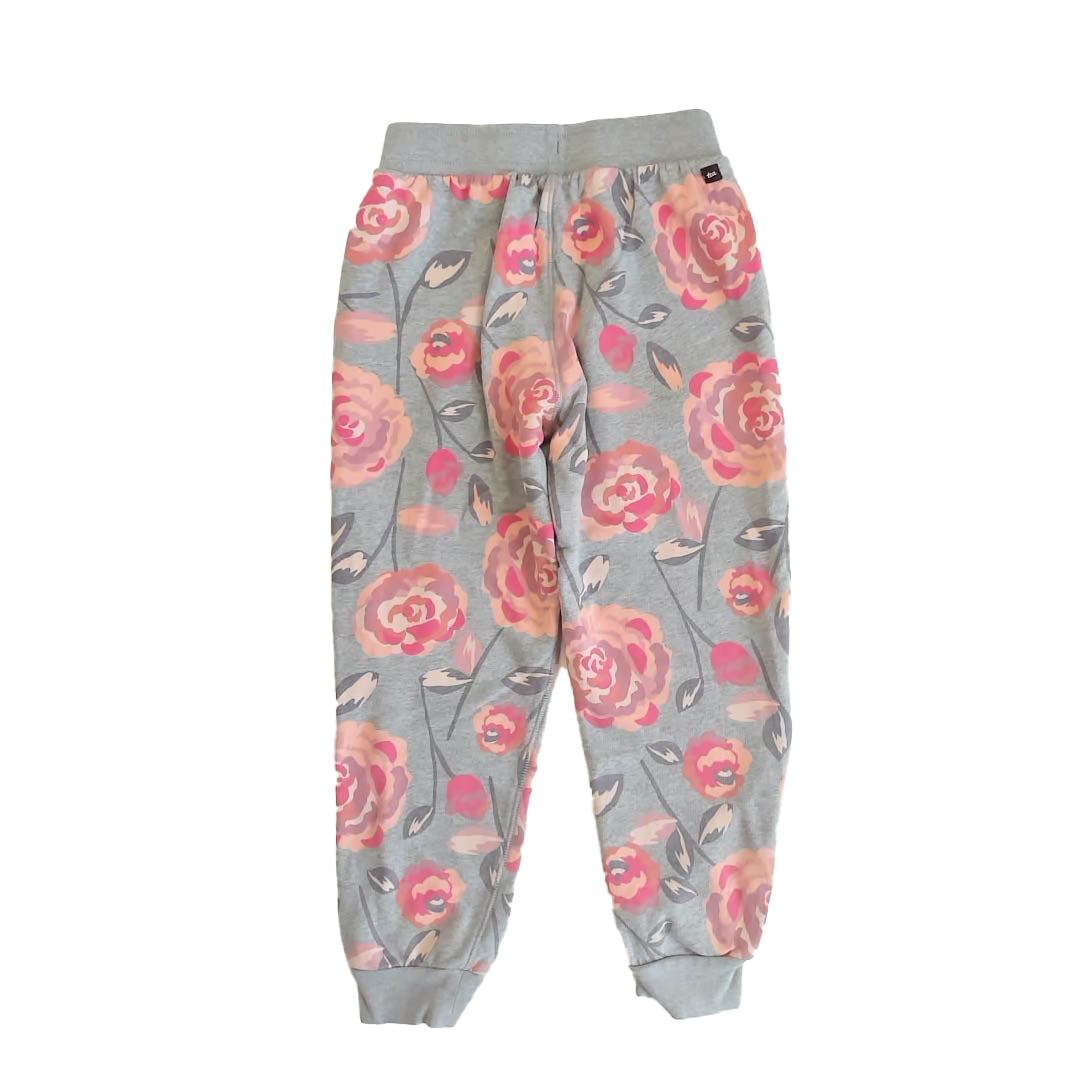 Tea Collection Girls Gray Floral Casual Pants Size: 12 Years Gray Floral