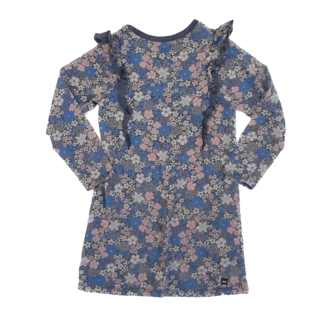 Tea Collection Girls Gray | Floral Dress Size: 6 Years Gray | Floral