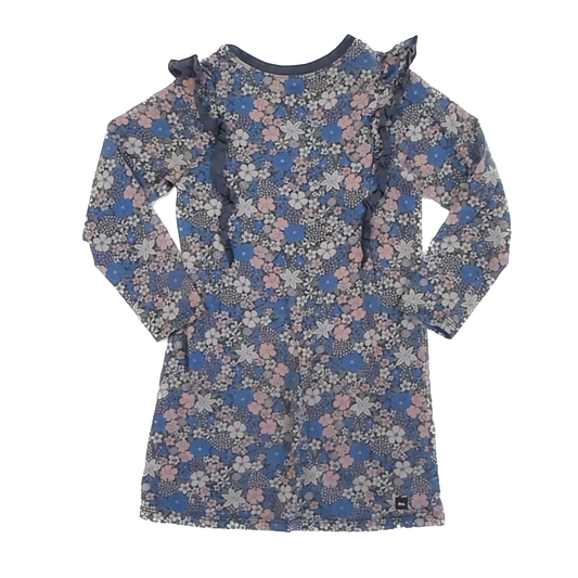 Tea Collection Girls Gray | Floral Dress Size: 6 Years Gray | Floral