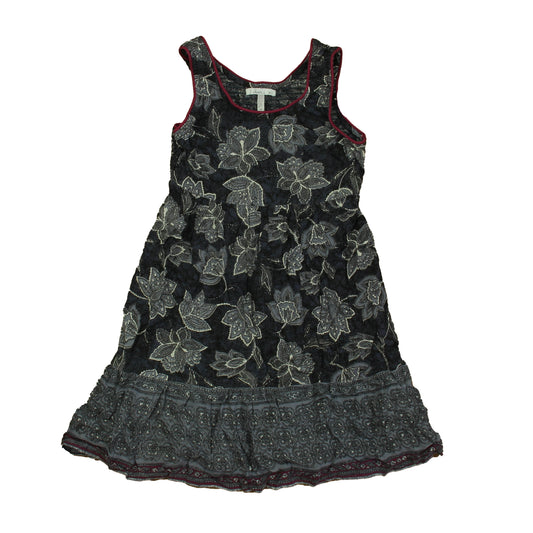 O'Neil Girls Gray Floral Dress Size: 8-10 Years