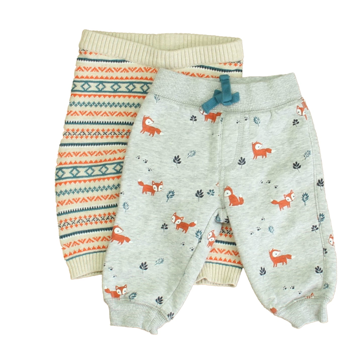 Gymboree Boys Gray Fox | Ivory | Orange | Teal Casual Pants Size: 3-6 Months Gray Fox | Ivory | Orange | Teal