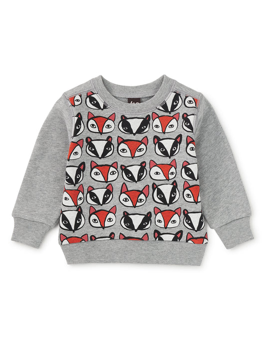 Tea Collection Boys Gray Fox Sweatshirt Size: 6-9 Months Gray Fox