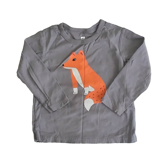 Tea Boys Gray Fox Long Sleeve T-Shirt Size: 12-18 Months Gray Fox