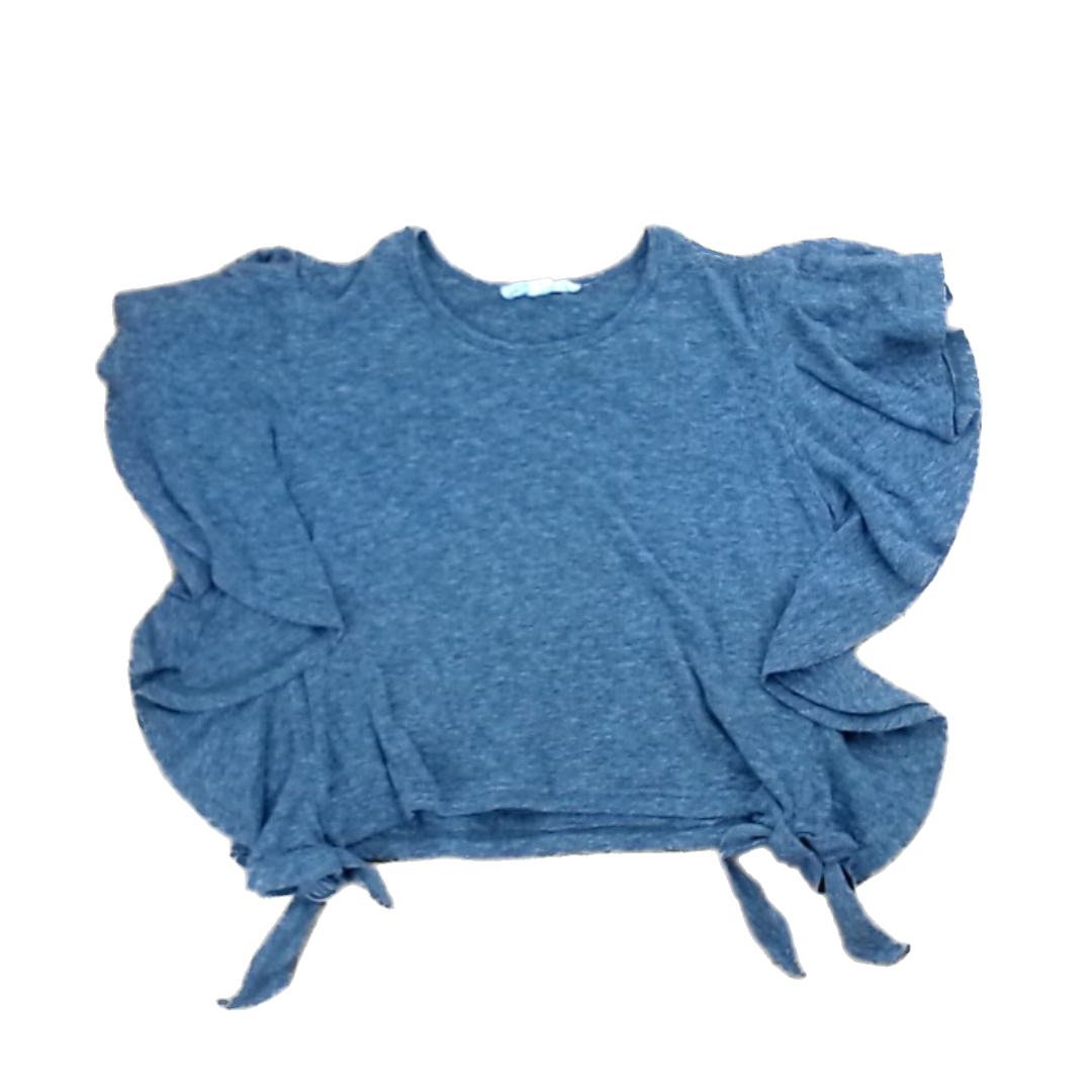 Rockets Of Awesome Girls Gray | Frill Siding Short Sleeve Shirt Size: 3T Gray | Frill Siding