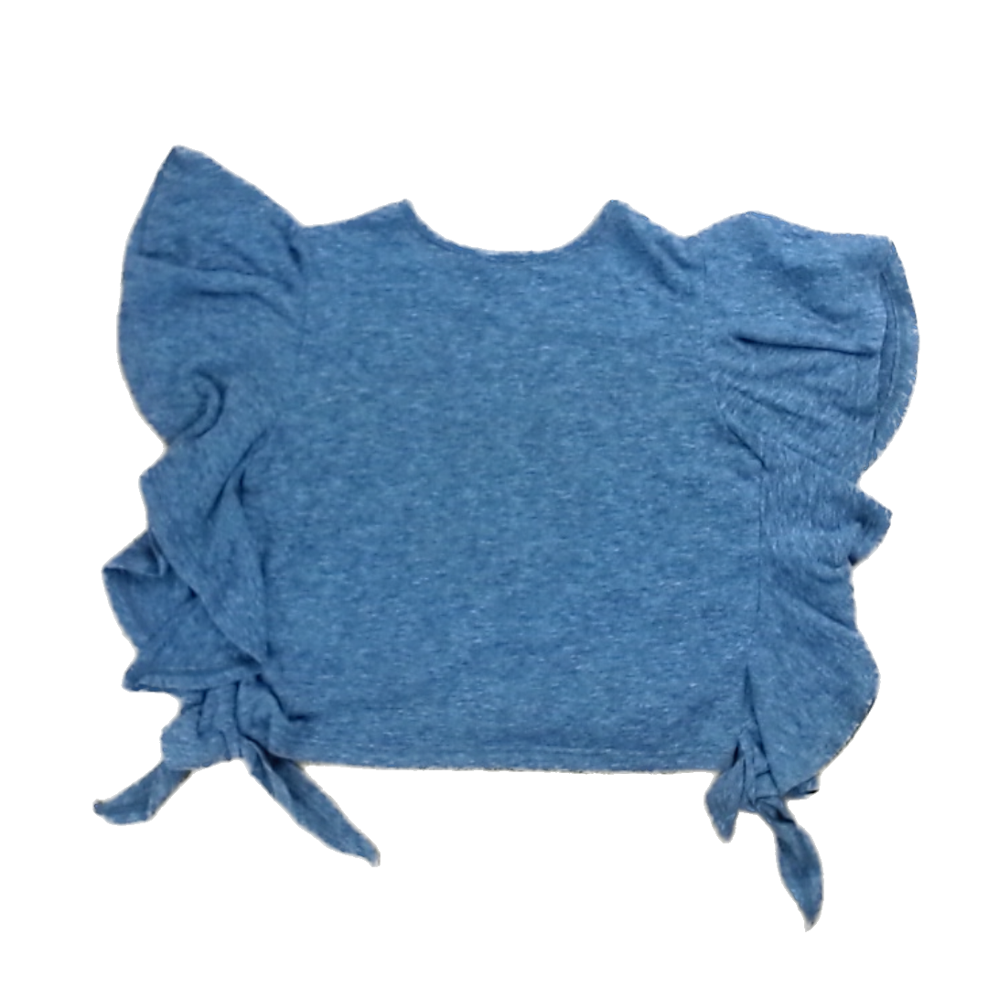 Rockets Of Awesome Girls Gray | Frill Siding Short Sleeve Shirt Size: 3T Gray | Frill Siding