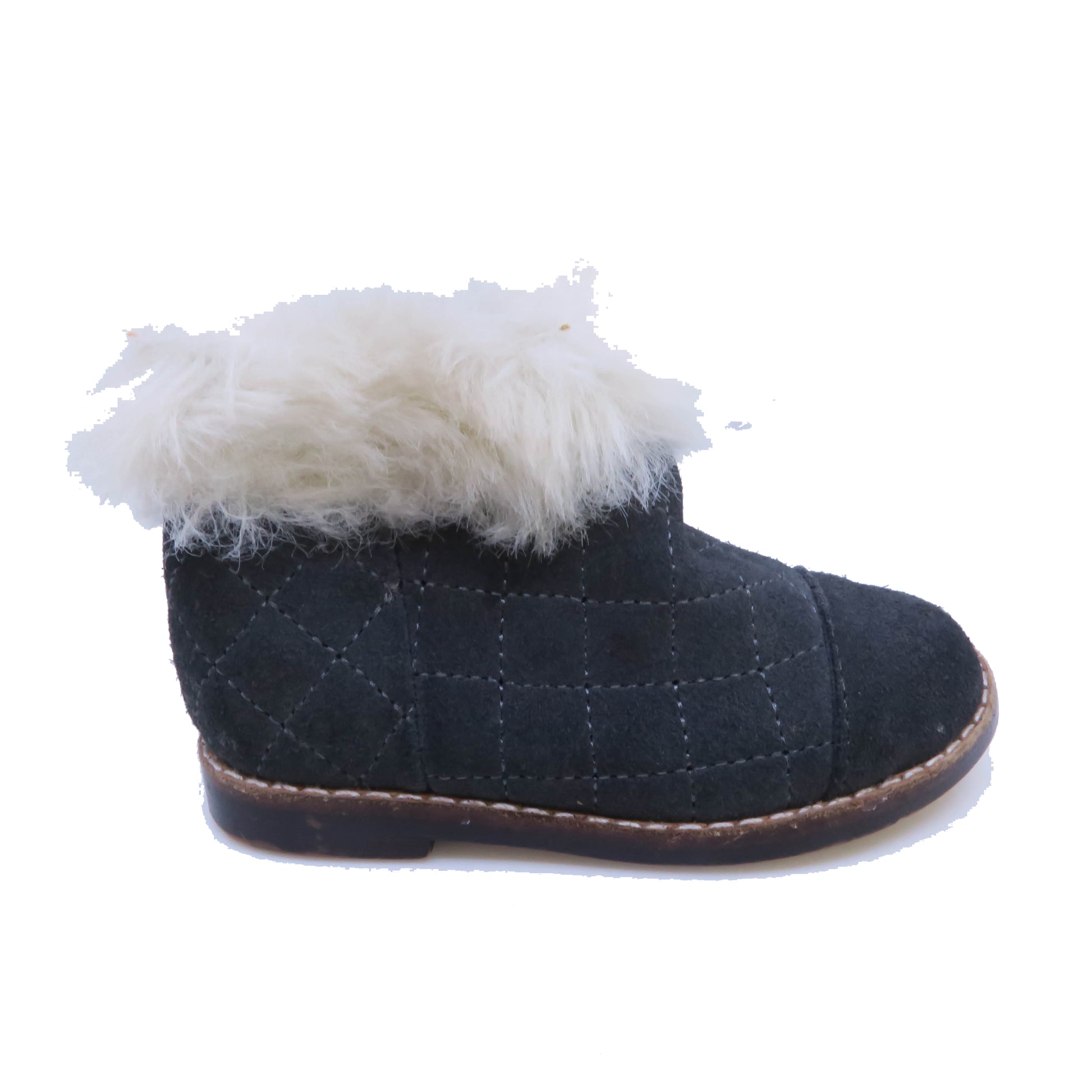 Janie and Jack Girls Gray Fur Boots Size: 5 Toddler Gray Fur