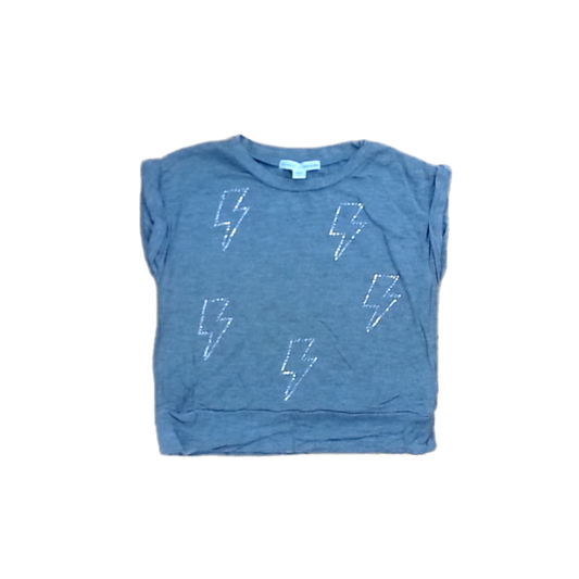 Rockets Of Awesome Girls Gray | Gem Lightening Botls Short Sleeve Shirt Size: 3T Gray | Gem Lightening Botls