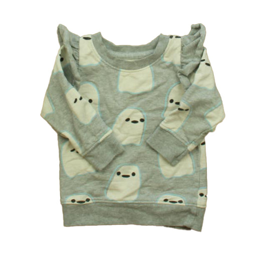 Monica + Andy Girls Gray Ghosts Long Sleeve Shirt Size: 12-18 Months