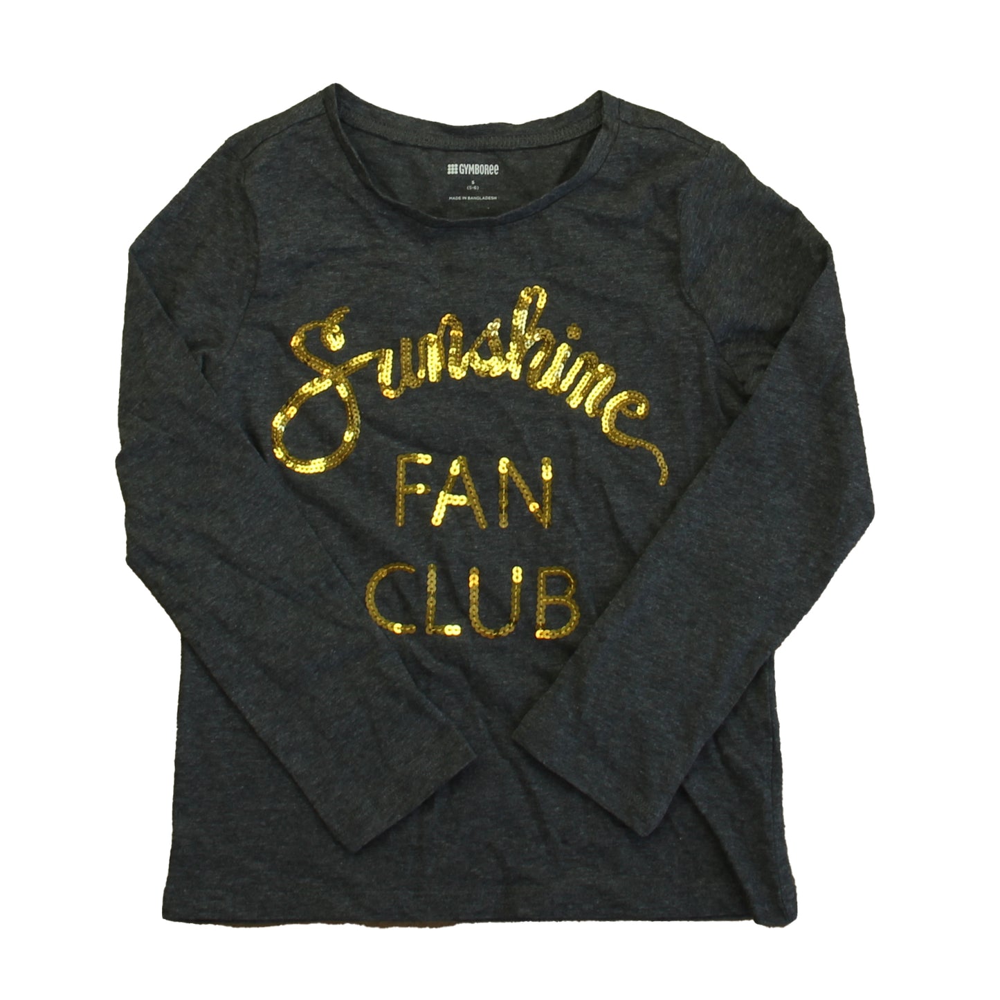 Gymboree Girls Gray | Gold Long Sleeve T-Shirt Size: 5-6 Years