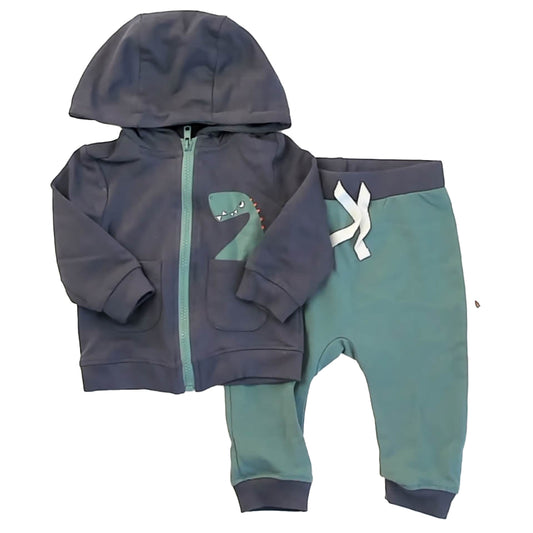 Tommy Bahama Boys Gray | Green Dinosaur Apparel Sets Size: 6-9 Months Gray | Green Dinosaur