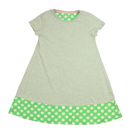 Boden Girls Gray | Green Polka Dots Dress Size: 11-12 Years