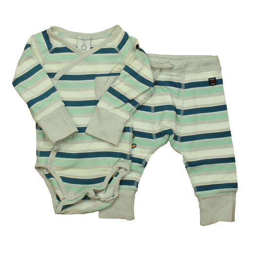 Polarn O. Pyret Boys Gray | Green Stripe Apparel Sets Size: 4-6 Months Gray | Green Stripe