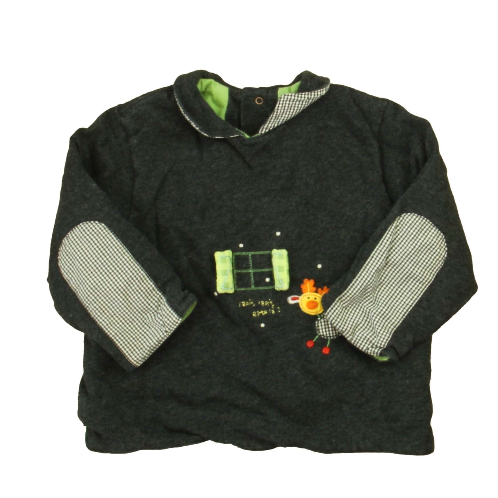 Babymini for Catimini Boys Gray | Green Long Sleeve Shirt Size: 2T Gray | Green
