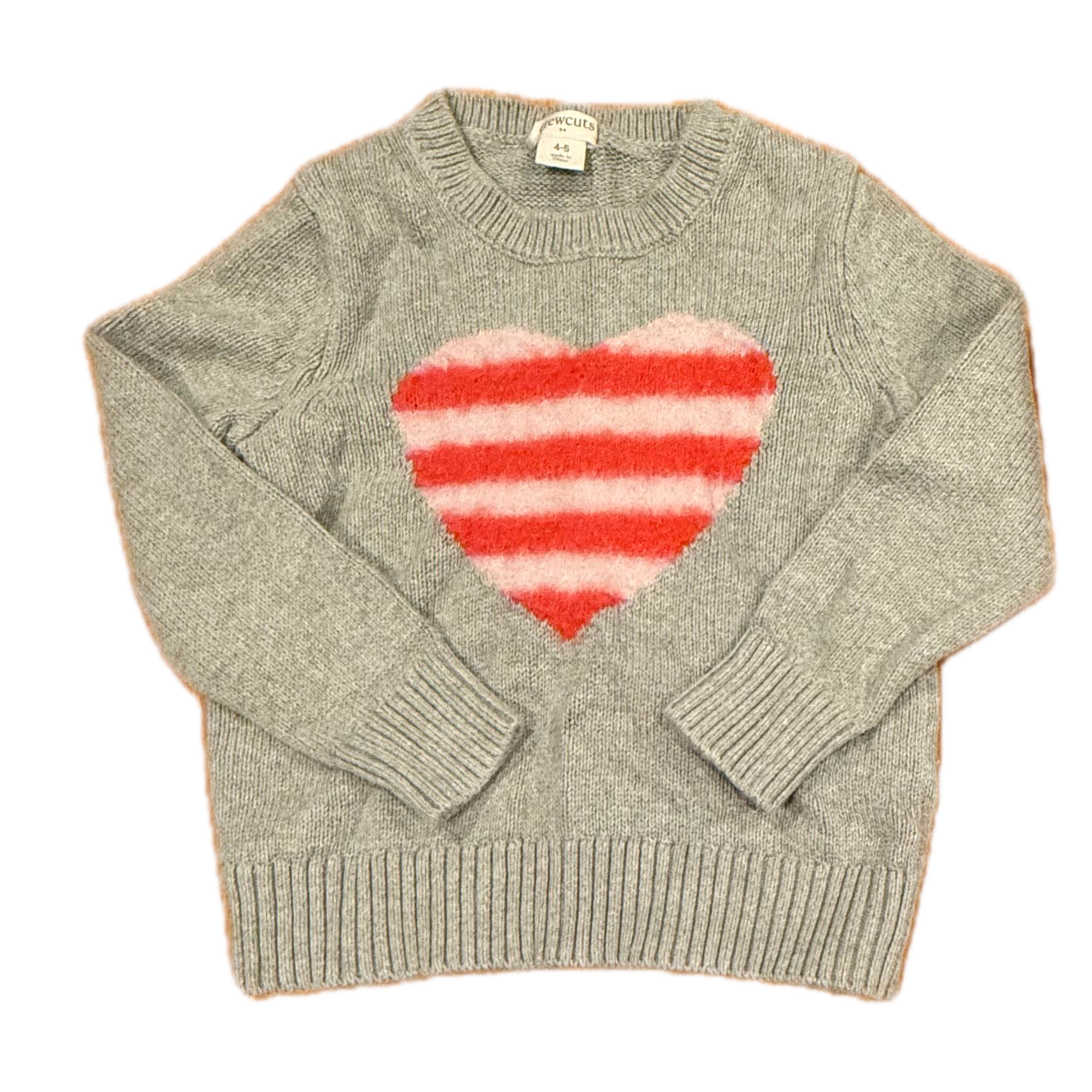 Crewcuts Girls Gray Heart Sweater Size: 4-5T Gray Heart
