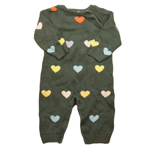Monica + Andy Girls Gray Hearts Long Sleeve Outfit Size: 9-12 Months Gray Hearts