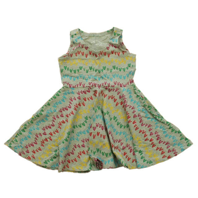 Mightly Girls Gray Hearts Dress Size: 2T