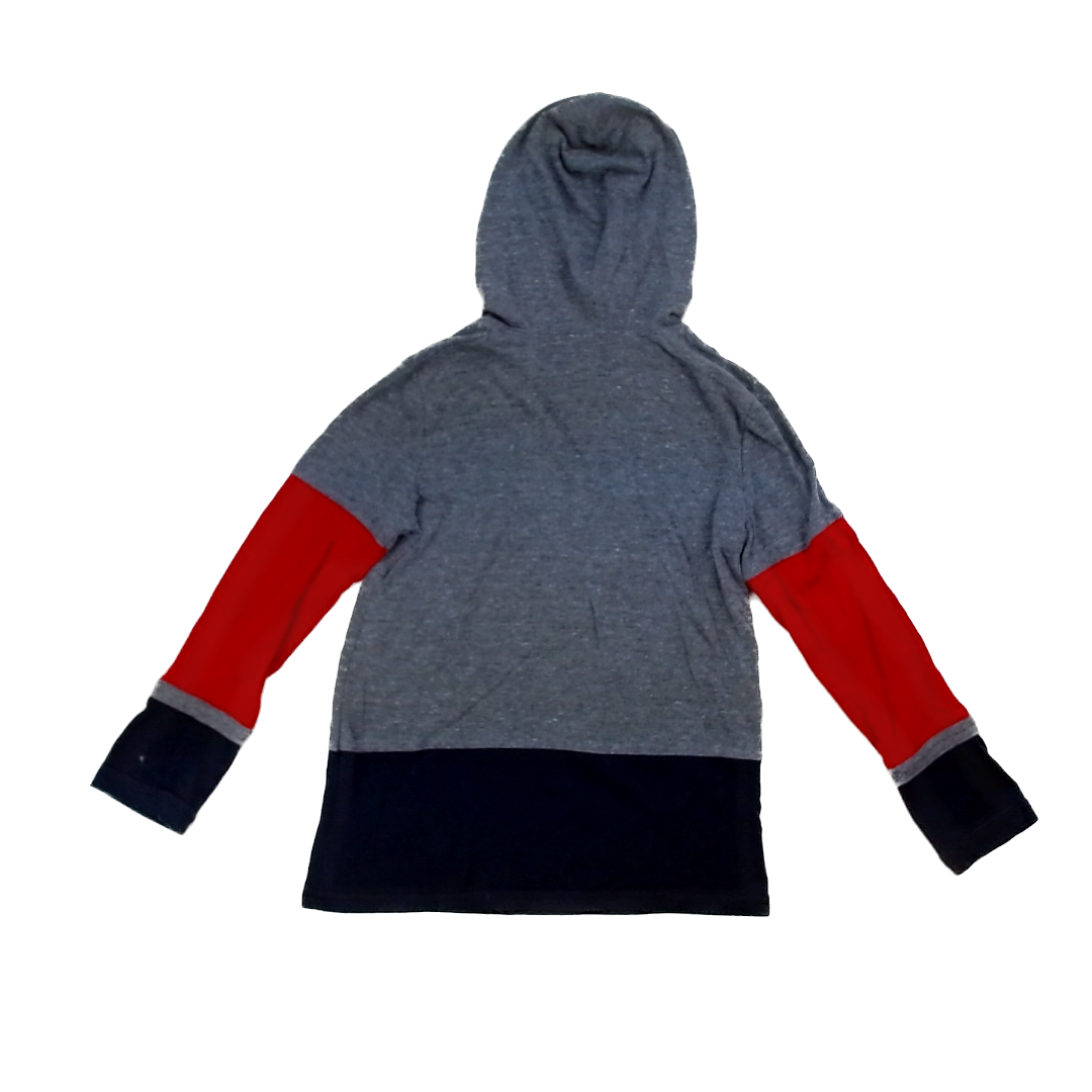 Rockets Of Awesome Boys Gray Heather | red and navy striped edges Long Sleeve Shirt Size: 7 Years Gray Heather | red and navy striped edges