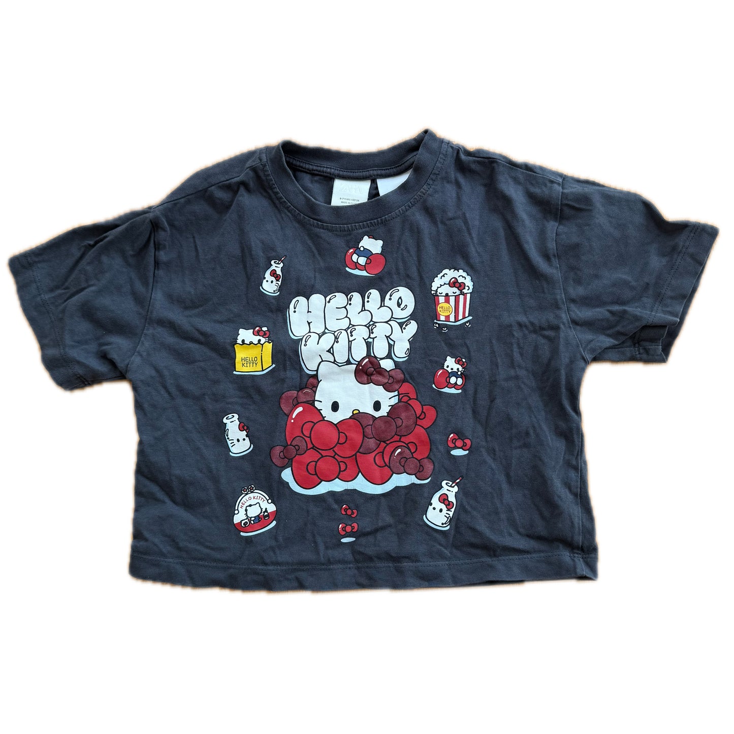 Zara Girls Gray Hello Kitty T-Shirt Size: 6-7 Years Gray Hello Kitty