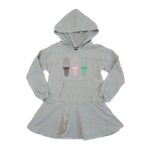 Tea Collection Girls Gray | Hooded Dress Size: 6 Years Gray | Hooded