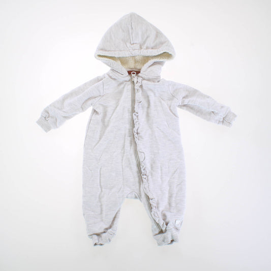 7 for all Mankind Girls Gray Hoodie Jumpsuit Long Sleeve Outfit Size: 3-6 Months Gray Hoodie Jumpsuit