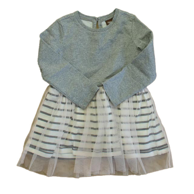Tea Girls Gray | Ivory Dress Size: 18-24 Months Gray | Ivory