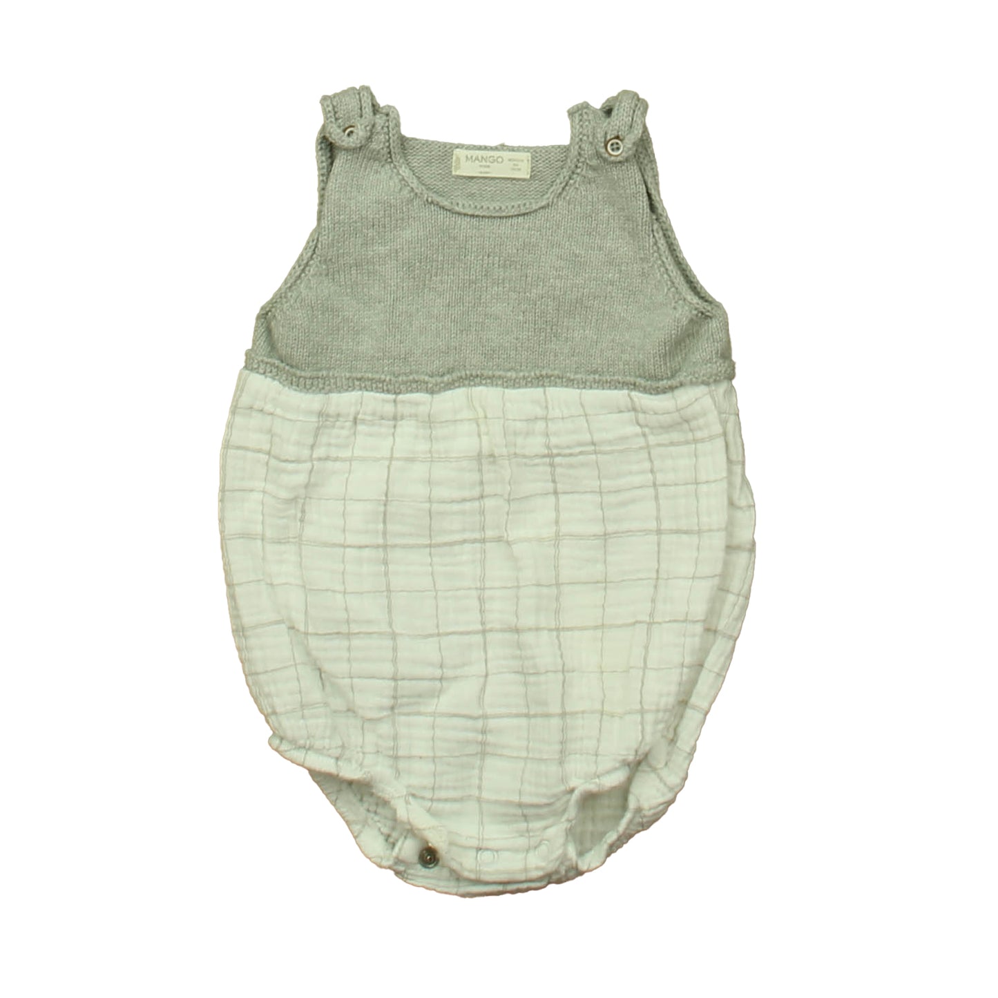 Mango Unisex Gray | Ivory Romper Size: 6-9 Months Gray | Ivory