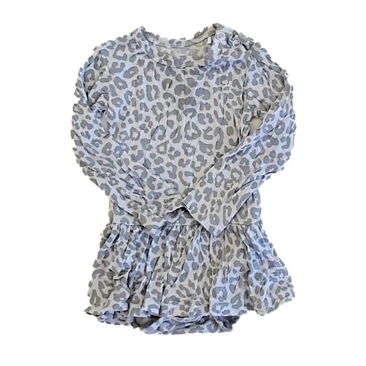 Posh Peanut Girls Gray Leopard Romper Size: 3-6 Months Gray Leopard