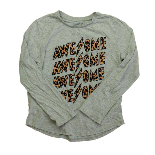Rockets Of Awesome Girls Gray Leopard Long Sleeve T-Shirt Size: 12 Years Gray Leopard